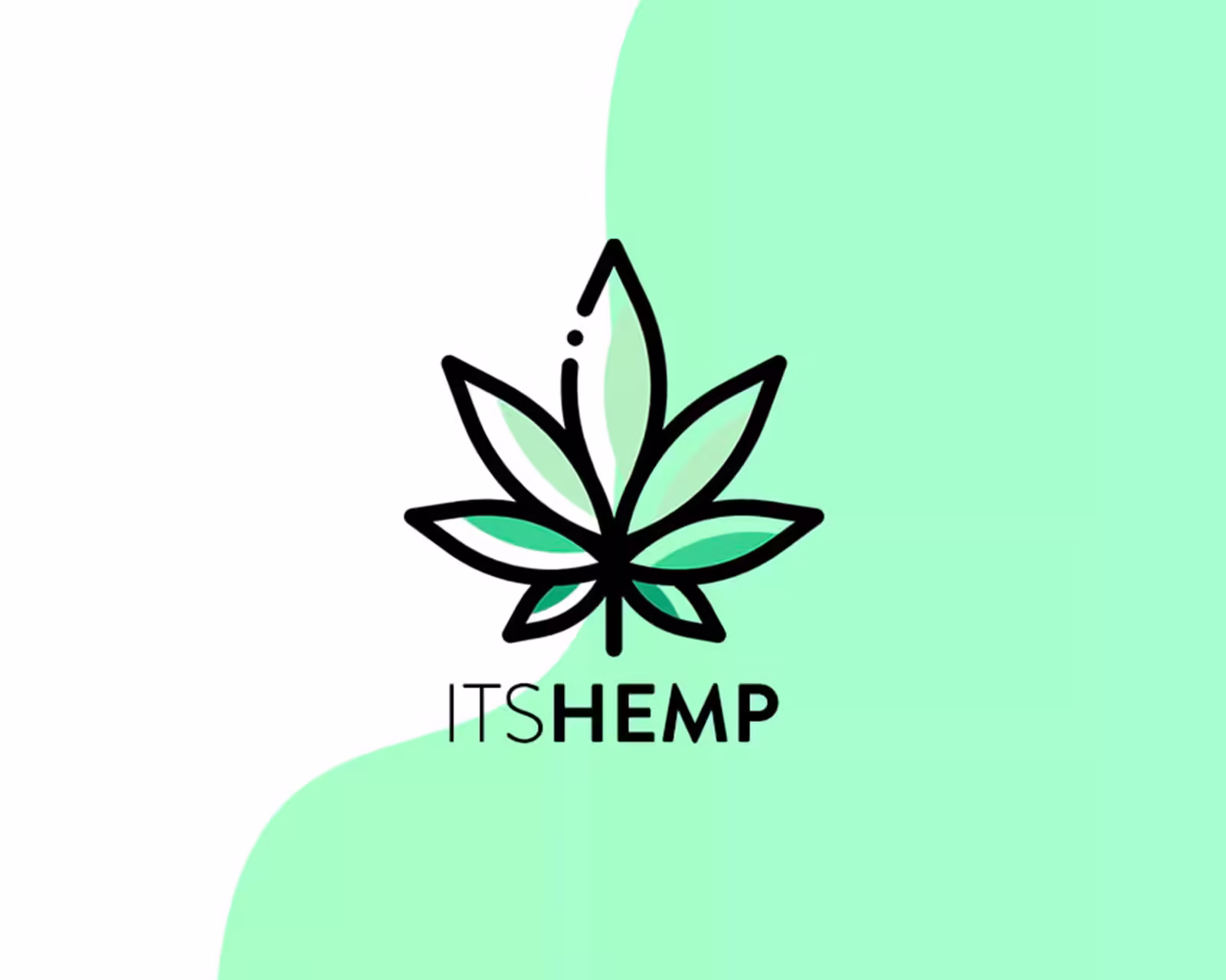 ITSHEMP cannabis marketplace logo with an illustrated hemp leaf on a green and white background
